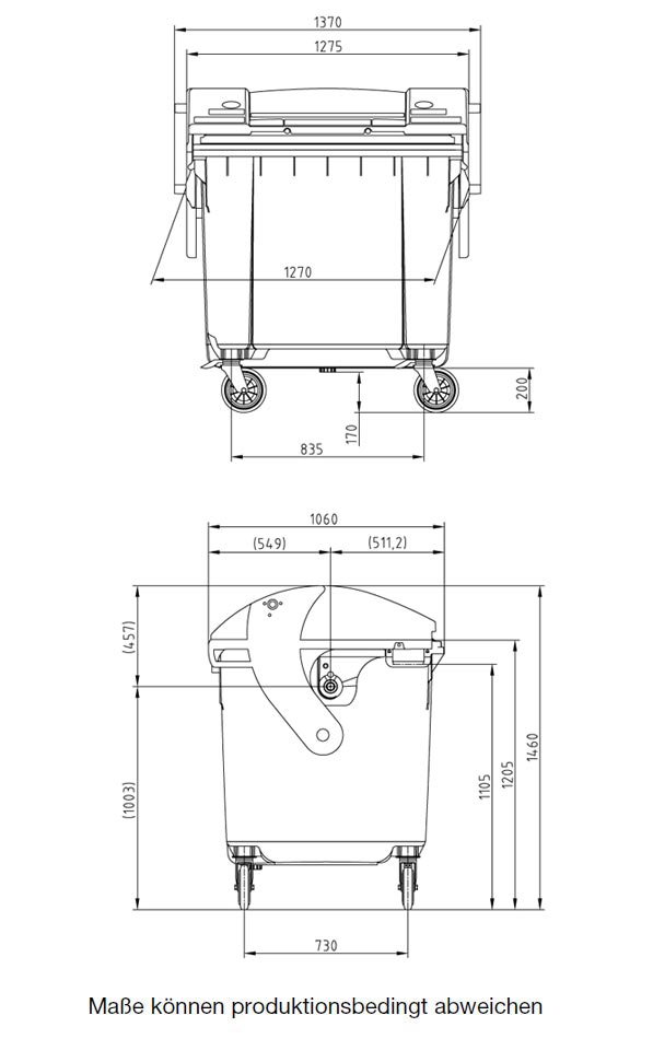 SULO Mülltonnendeckel Gelb - Passend Für 60 Und 80 Liter Euro2 Mülltonnen