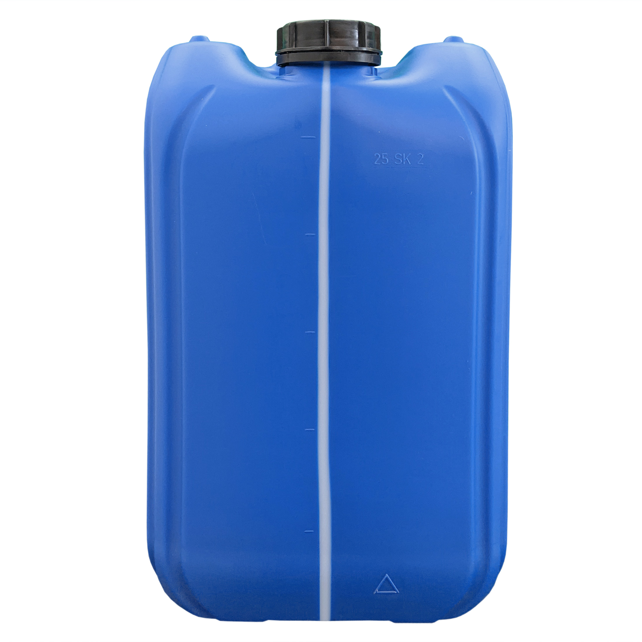 Bidon en plastique bleu 25 litres UN empilable avec bouchon à vis GL 51  blanc