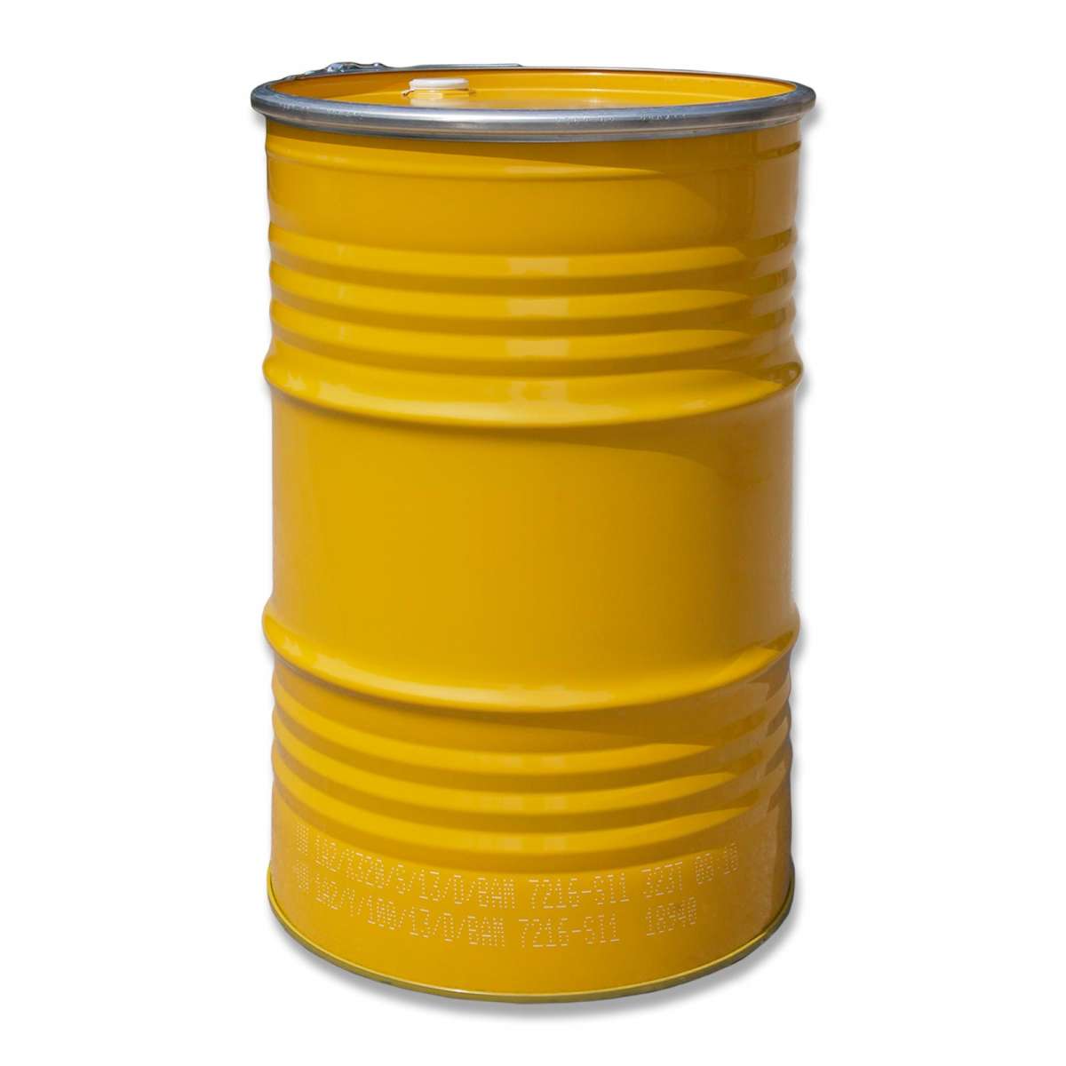 Sheet steel drum 213 L, barrel with lid, yellow | > 200 Liter | Drums ...